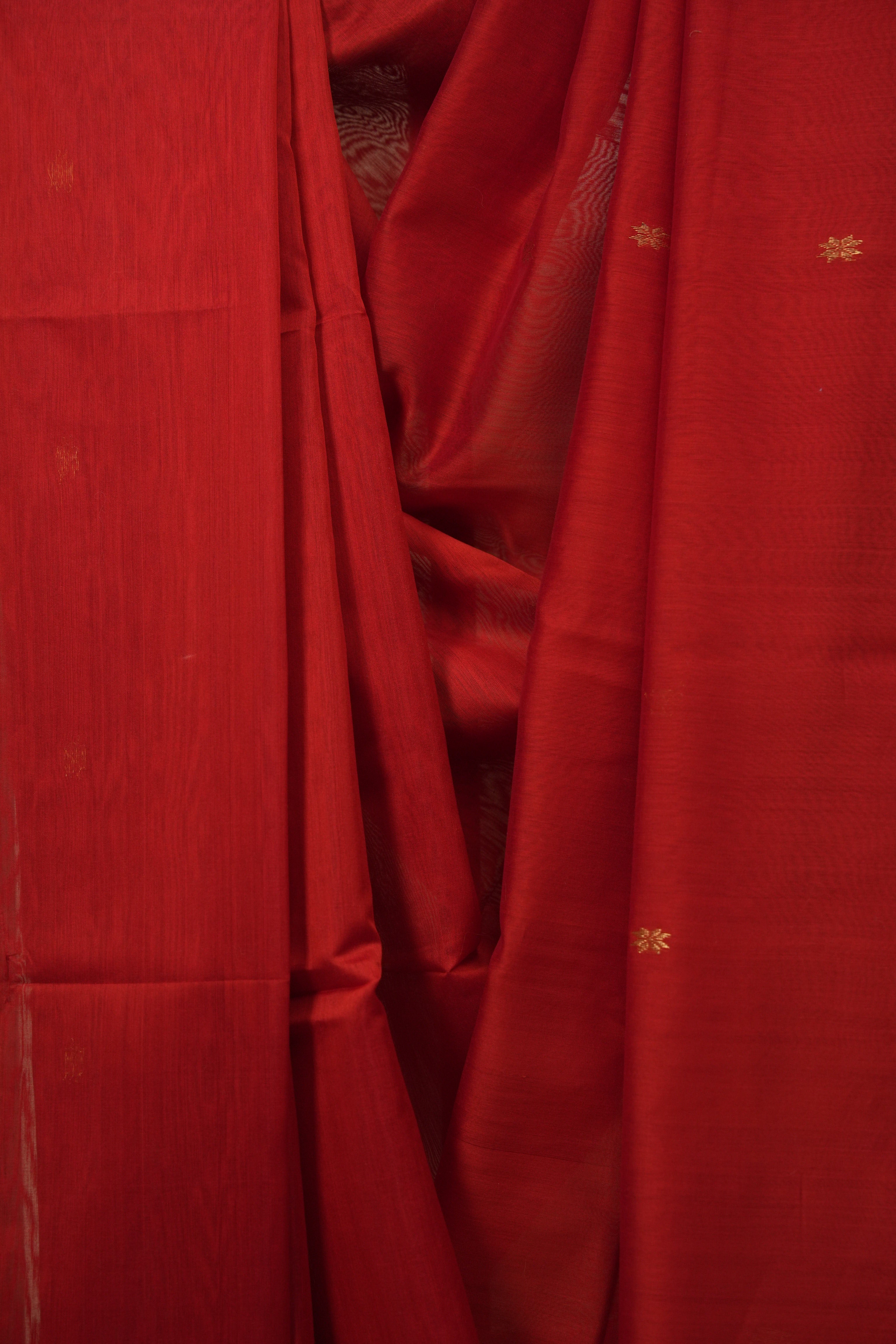 Red Maheshwari Saree - SRRMS1388
