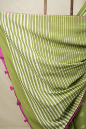 Mint Green HBP Cotton Saree - SRMGCS3089