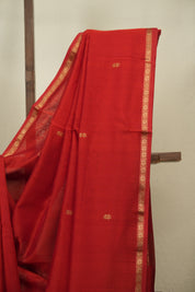 Red Maheshwari Saree - SRRMS1388