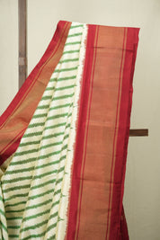 Cream Pochampalli Silk Ikat Saree - SRCPSIS325