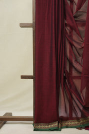 Marron Narayan Peth Cotton Saree- SRMNPCS07