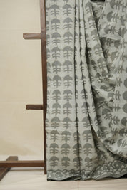 Tinted Blue Grey HBP Cotton Saree - SRTBGCS2818