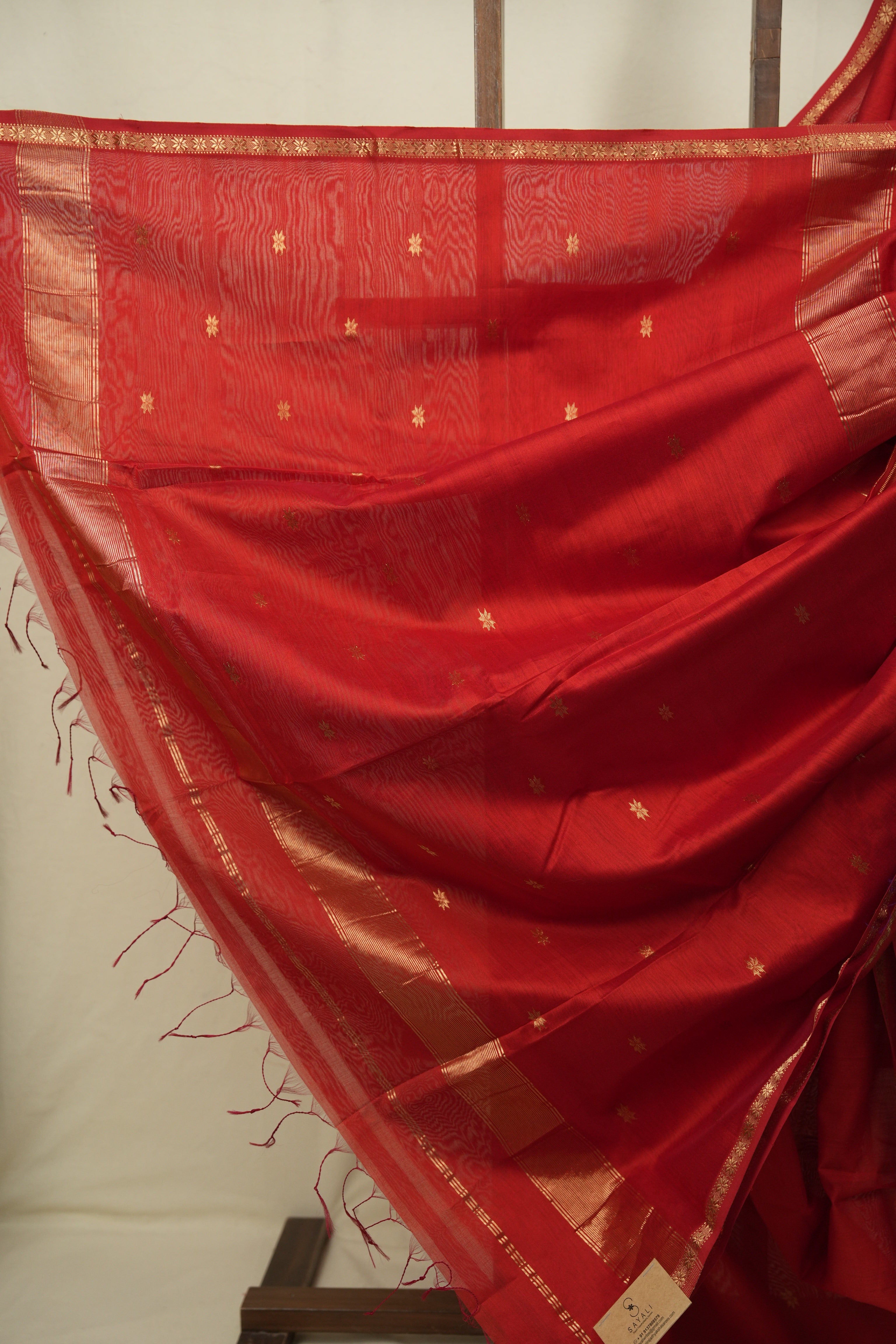 Red Maheshwari Saree - SRRMS1388