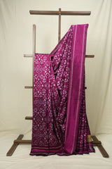Magenta Pochampalli Silk Ikat Saree - SRMPSIS330