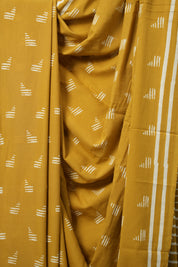 Mustard Yellow HBP Cotton Saree - SRMYCS3092