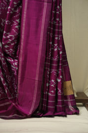 Magenta Pochampalli Silk Ikat Saree - SRMPSIS330