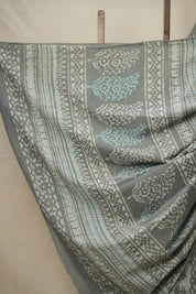 Tinted Blue Grey HBP Cotton Saree - SRTBGCS2818