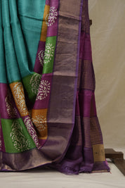Green HBP Tussar Silk Saree - SRGHTSS751