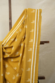 Mustard Yellow HBP Cotton Saree - SRMYCS3092