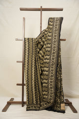 Olive Green HBP Cotton Saree - SROGCS2760