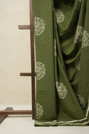 Mehendi Green HBP Cotton Saree - SRMGCS3087