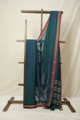 Peacock Green Narayan Peth Cotton Saree- SRPGNPCS08
