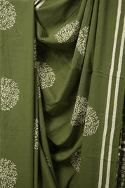 Mehendi Green HBP Cotton Saree - SRMGCS3087