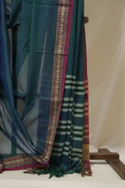 Peacock Green Narayan Peth Cotton Saree- SRPGNPCS08