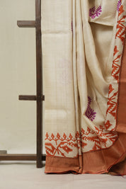 Cream HBP Tussar Silk Saree - SRCHTSS752