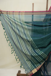 Peacock Green Narayan Peth Cotton Saree- SRPGNPCS08