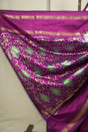 Off White Pochampalli Silk Ikat Saree - SROWPSIS329