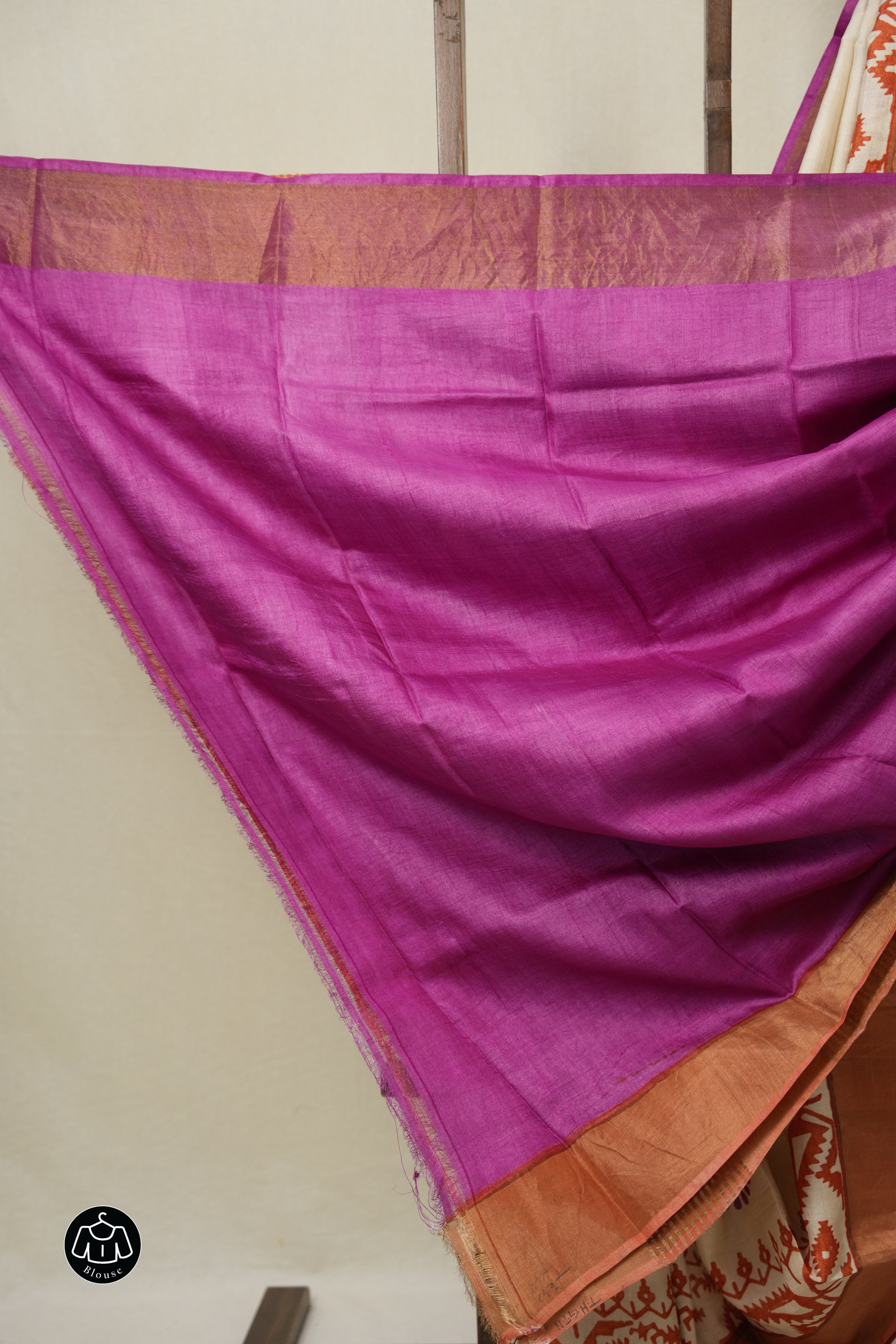 Cream HBP Tussar Silk Saree - SRCHTSS752