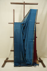 Teal Blue Maheshwari Saree - SRTBMS1392