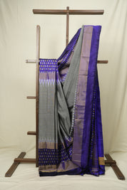Grey Pochampalli Silk Ikat Saree - SRGPSIS332