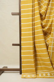 Mustard Yellow HBP Cotton Saree - SRMYCS3094