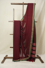 Marron Narayan Peth Cotton Saree- SRMNPCS12