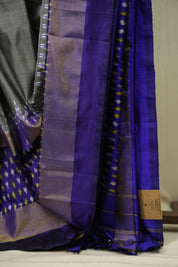 Grey Pochampalli Silk Ikat Saree - SRGPSIS332
