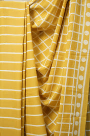 Mustard Yellow HBP Cotton Saree - SRMYCS3094