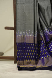 Grey Pochampalli Silk Ikat Saree - SRGPSIS332