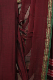 Marron Narayan Peth Cotton Saree- SRMNPCS12