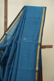 Teal Blue Maheshwari Saree - SRTBMS1392