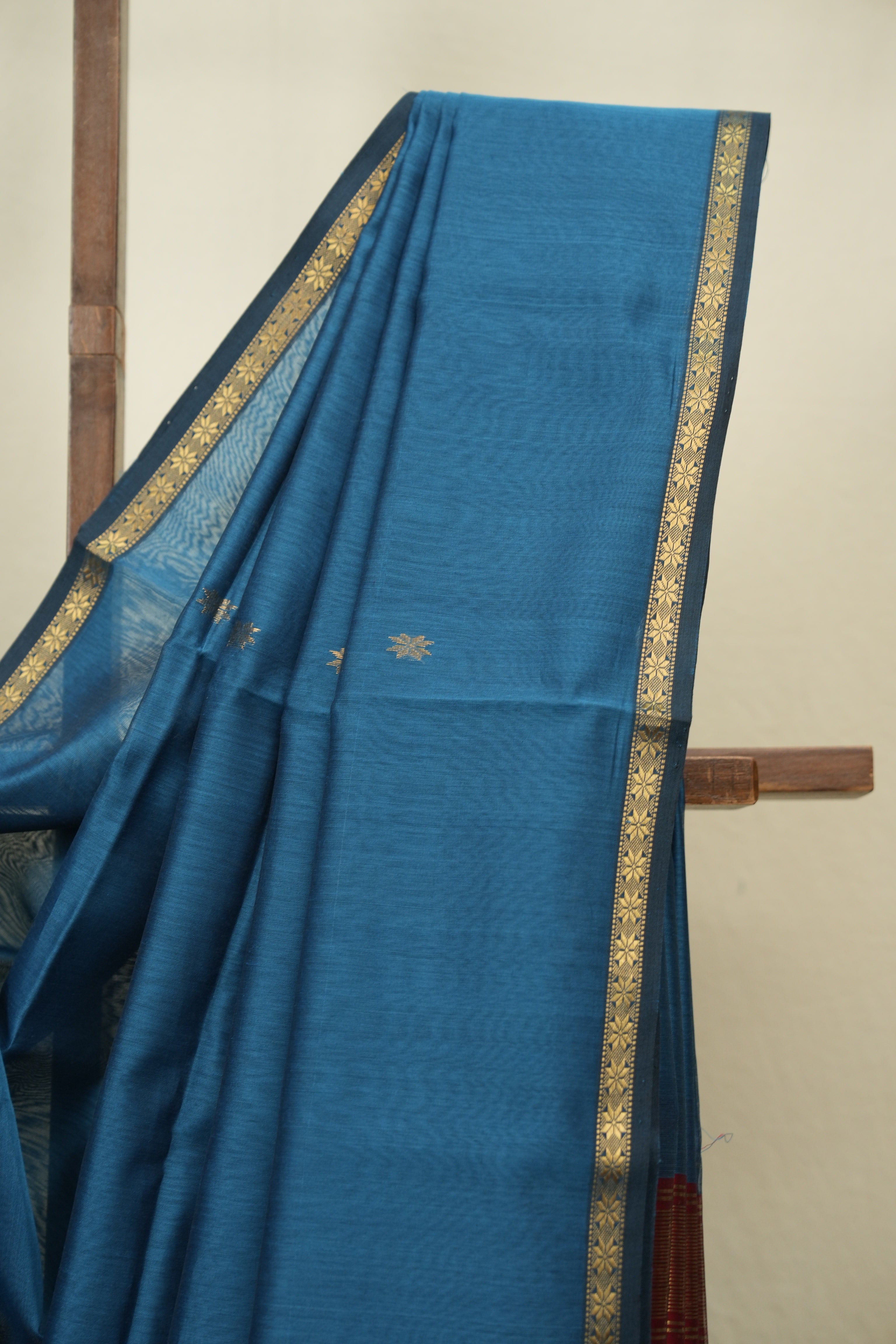 Teal Blue Maheshwari Saree - SRTBMS1392