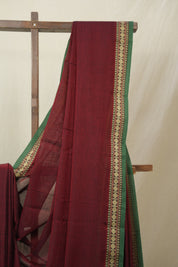 Marron Narayan Peth Cotton Saree- SRMNPCS12