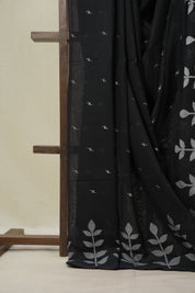 Black Bengal Cotton Jamdani Saree - SRBBCJS254