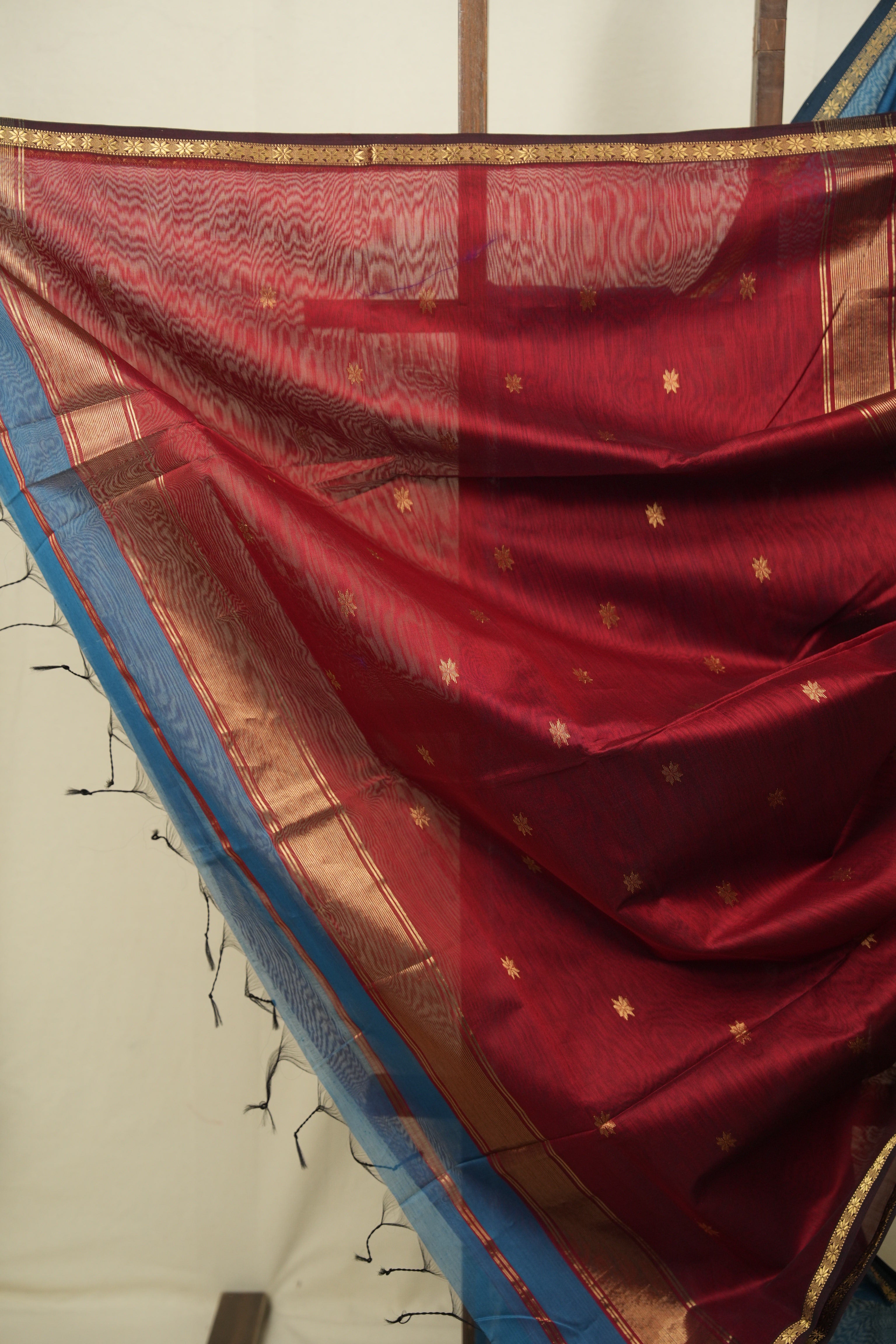 Teal Blue Maheshwari Saree - SRTBMS1392