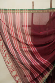 Marron Narayan Peth Cotton Saree- SRMNPCS12