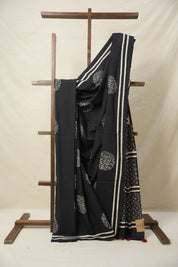 Black HBP Cotton Saree - SRBCS3095