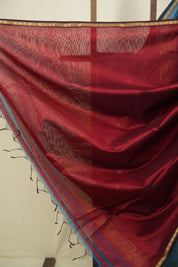 Teal Blue Maheshwari Saree - SRTBMS1392