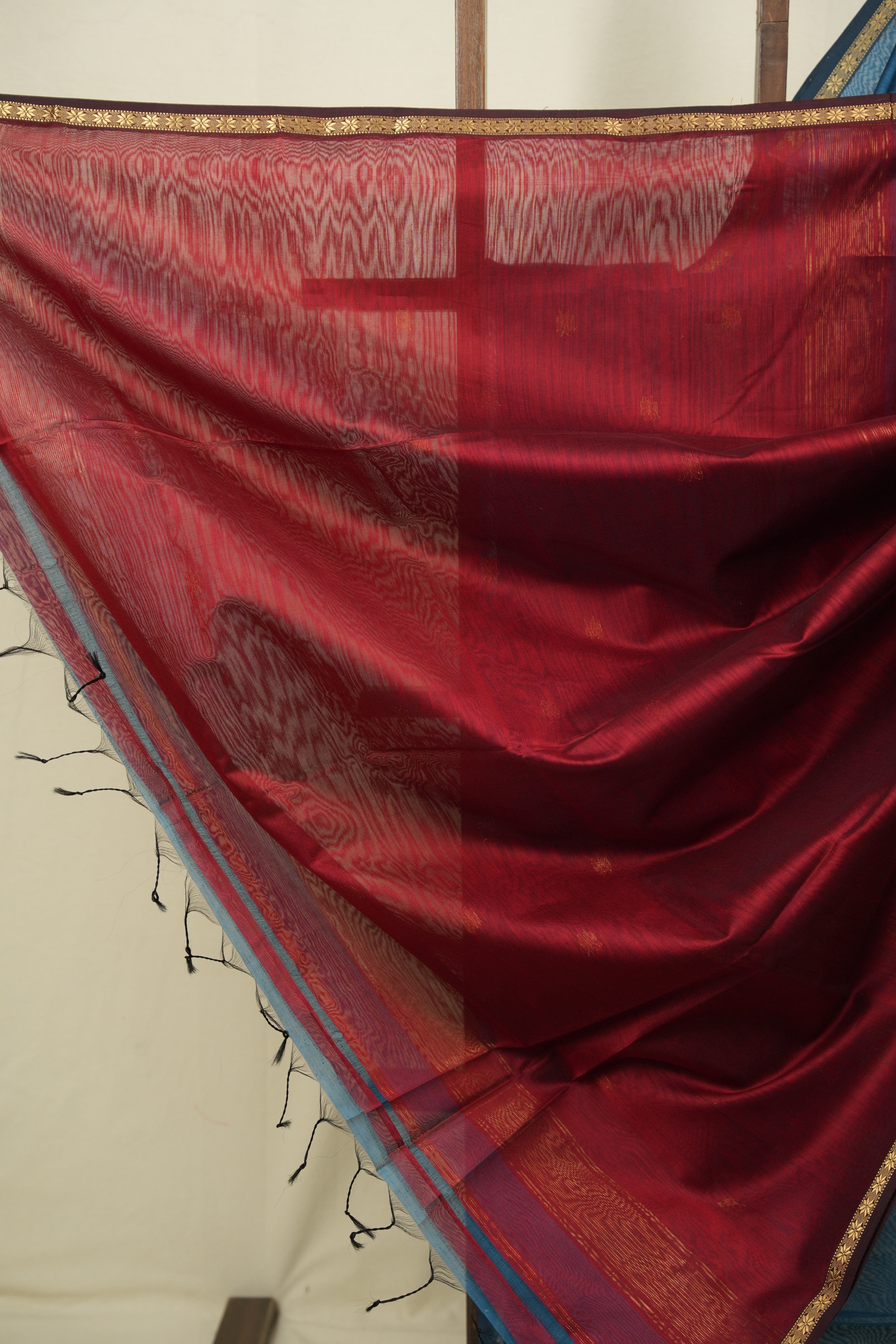 Teal Blue Maheshwari Saree - SRTBMS1392