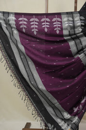 Black Bengal Cotton Jamdani Saree - SRBBCJS254