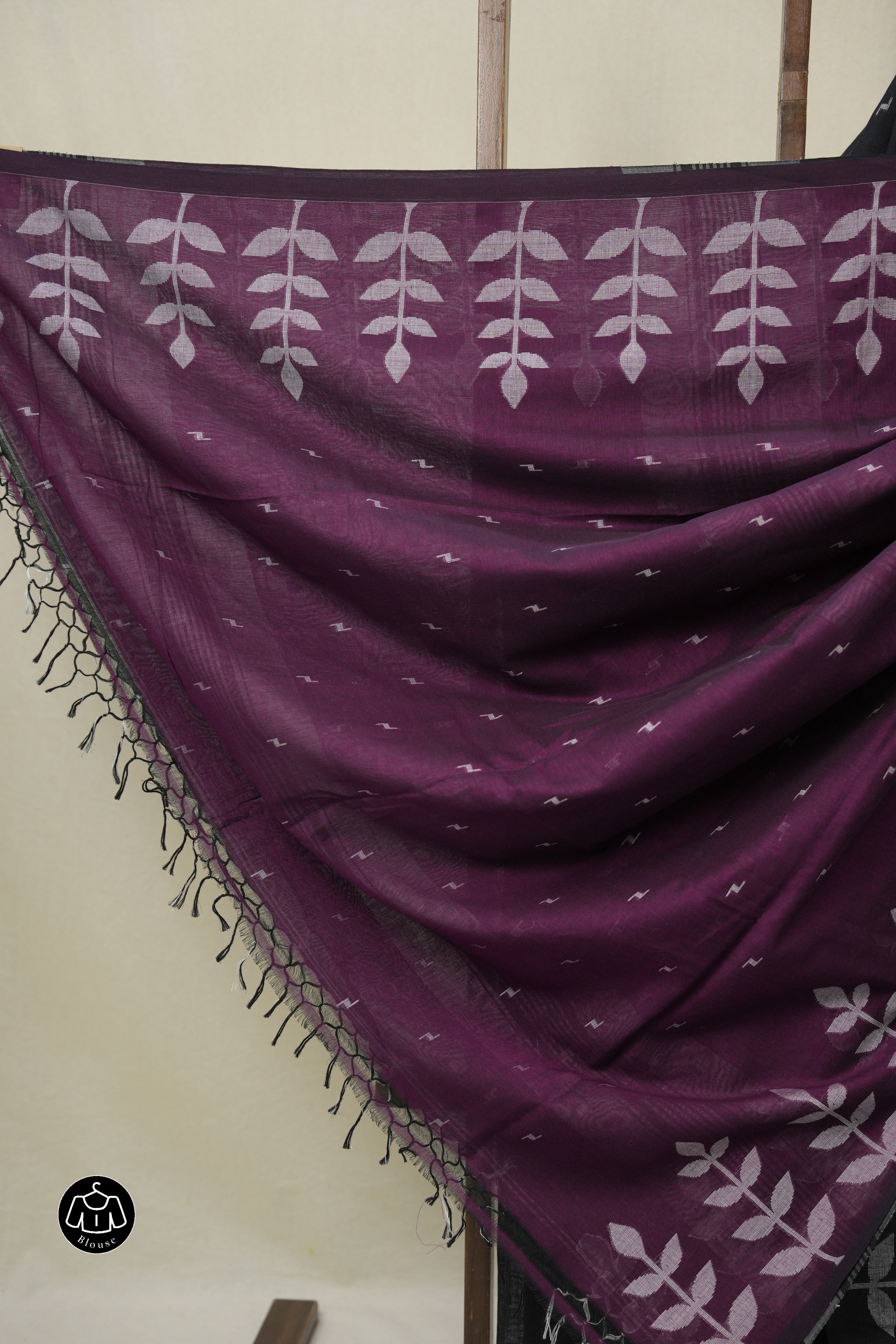 Black Bengal Cotton Jamdani Saree - SRBBCJS254