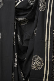 Black HBP Cotton Saree - SRBCS3095