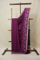 Magenta Bengal Cotton Jamdani Saree - SRMBCJS255