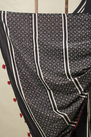 Black HBP Cotton Saree - SRBCS3095