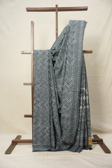 Ash Blue HBP Cotton Saree - SRABCS2764
