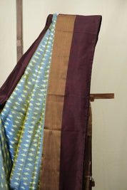 Dual Tone Blue Pochampalli Silk Ikat Saree - SRDTBPSIS331