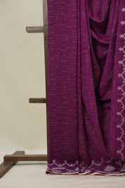 Magenta Bengal Cotton Jamdani Saree - SRMBCJS255