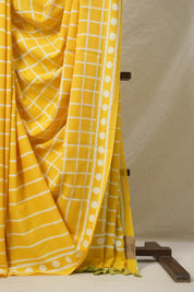 Yellow HBP Cotton Saree - SRYCS3096