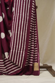 Wine HBP Cotton Saree - SRWCS3245