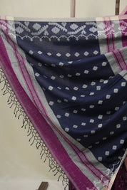 Magenta Bengal Cotton Jamdani Saree - SRMBCJS255